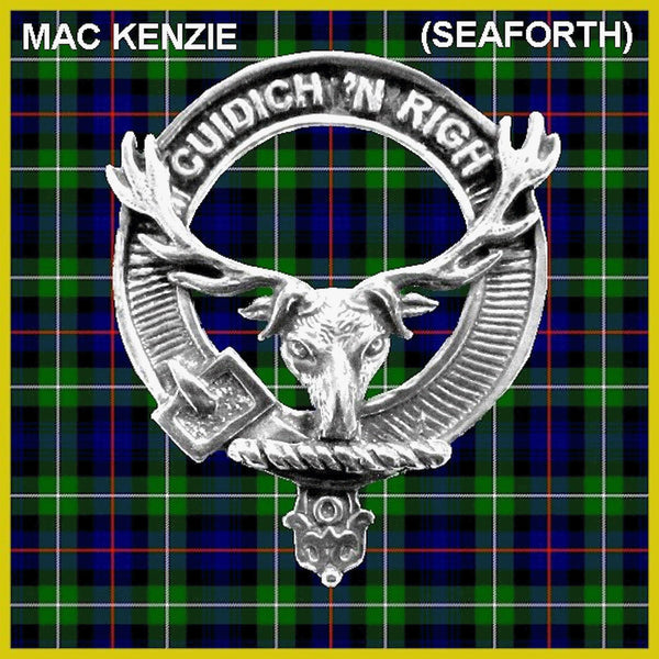 MacKenzie (Seaforth) Clan Badge Scottish Plaid Brooch