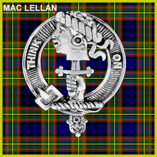 MacLellan Clan Badge Scottish Plaid Brooch