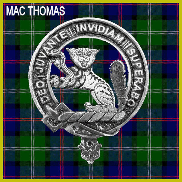 MacThomas Clan Badge Scottish Plaid Brooch