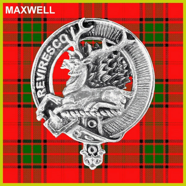 Maxwell Clan Badge Scottish Plaid Brooch