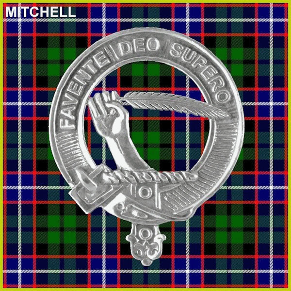 Mitchell Clan Badge Scottish Plaid Brooch