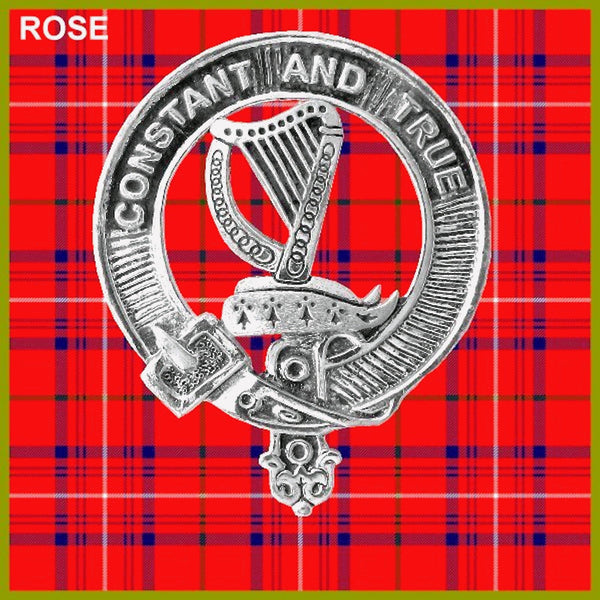 Rose Clan Badge Scottish Plaid Brooch