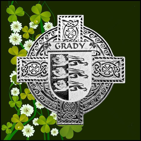 Grady Irish Coat of Arms Celtic Cross Badge