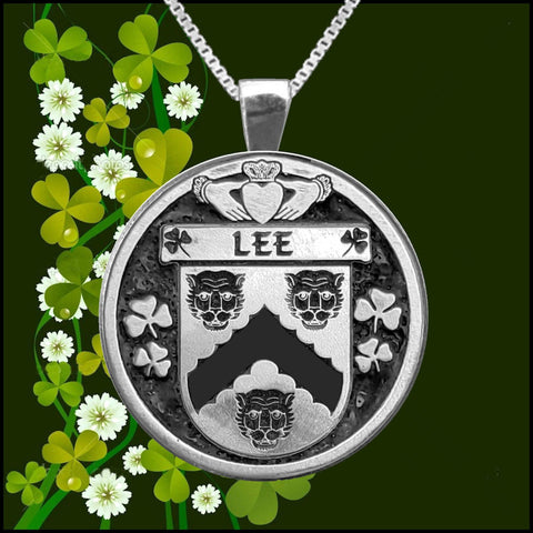 Lee Irish Coat of Arms Disk Pendant, Irish