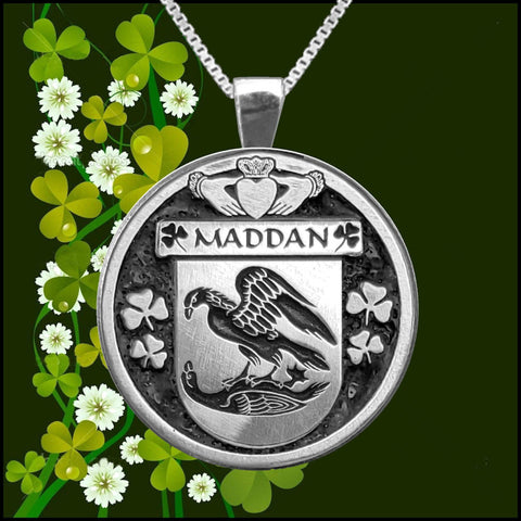 Maddan Irish Coat of Arms Disk Pendant, Irish