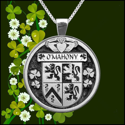 O'Mahony Irish Coat of Arms Disk Pendant, Irish
