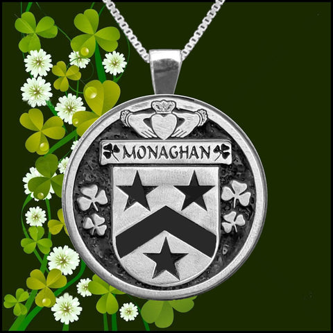 Monaghan Irish Coat of Arms Disk Pendant, Irish