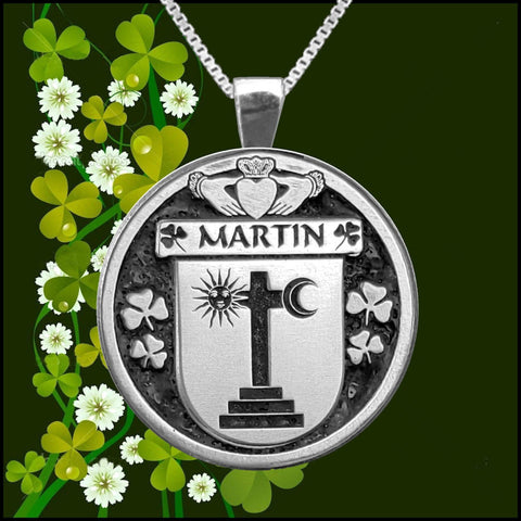 Martin Irish Coat of Arms Disk Pendant, Irish