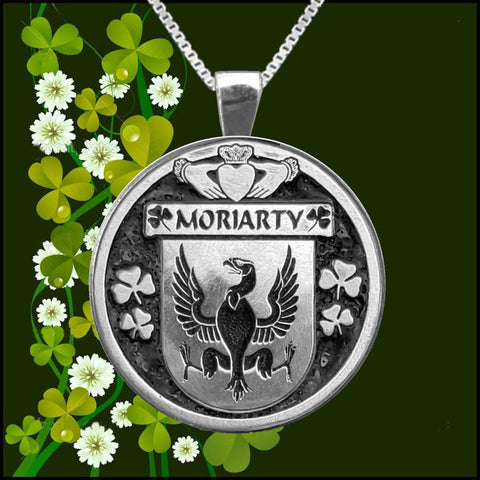Moriarty Irish Coat of Arms Disk Pendant, Irish