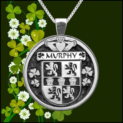 Murphy Irish Coat of Arms Disk Pendant, Irish