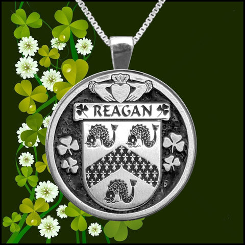 Reagan Irish Coat of Arms Disk Pendant, Irish