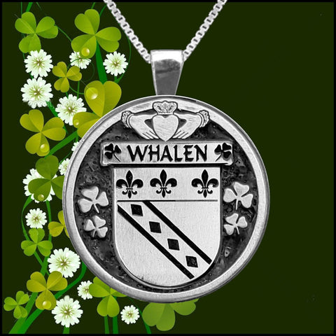 Whalen Irish Coat of Arms Disk Pendant, Irish