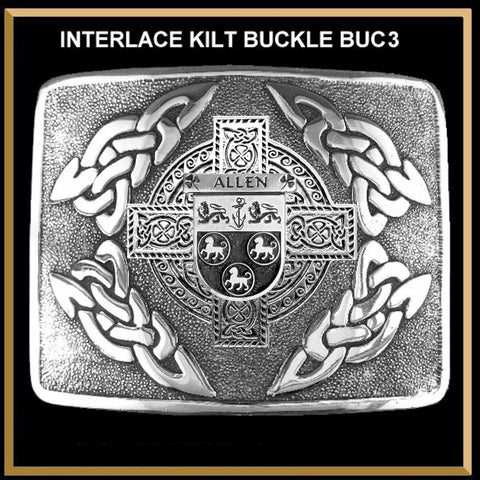 Allen Irish Coat of Arms Interlace Kilt Buckle