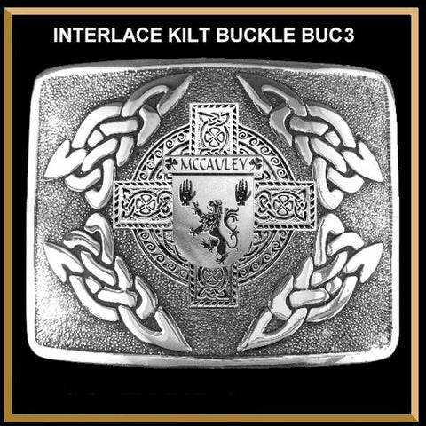 McCauley Irish Coat of Arms Interlace Kilt Buckle
