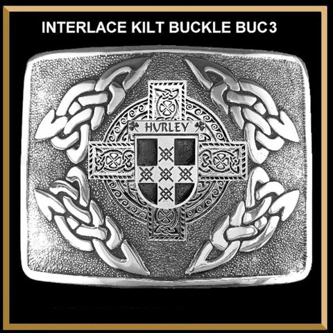 Hurley Irish Coat of Arms Interlace Kilt Buckle