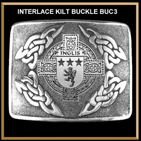 Inglis Irish Coat of Arms Interlace Kilt Buckle