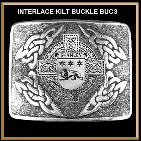 Shanley Irish Coat of Arms Interlace Kilt Buckle