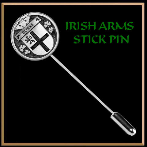 Burke Irish Family Coat of Arms Stick Pin