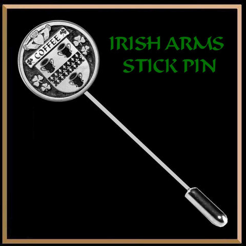 Coffee Irish Family Coat of Arms Stick Pin