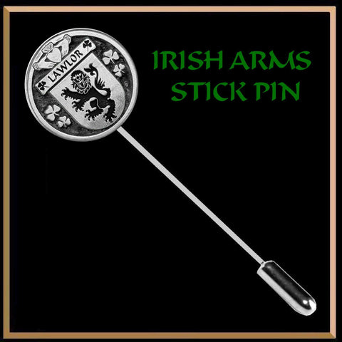 Lawlor Irish Family Coat of Arms Stick Pin
