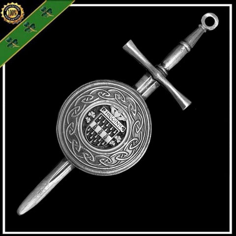 Higgins Irish Dirk Coat of Arms Shield Kilt Pin