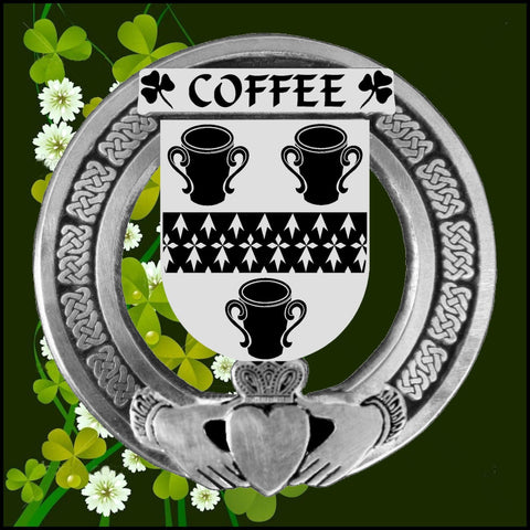 Coffee Irish Claddagh Coat of Arms Badge