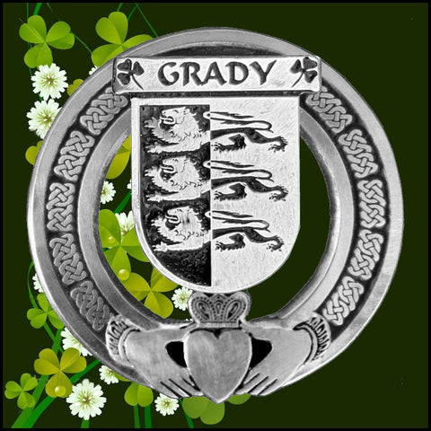 Grady Irish Claddagh Coat of Arms Badge