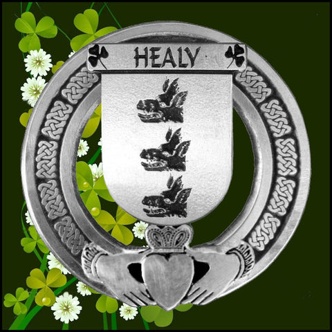 Healy Irish Claddagh Coat of Arms Badge