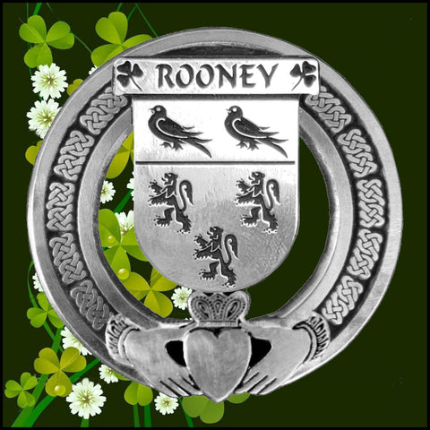 Rooney Irish Claddagh Coat of Arms Badge