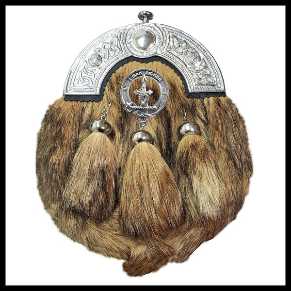 Kirkpatrick Scottish Clan Crest Badge Dress Fur Sporran