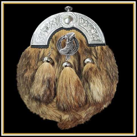 MacAulay Scottish Clan Crest Badge Dress Fur Sporran