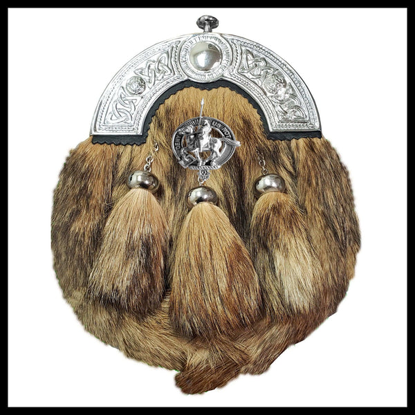 Thompson Scottish Clan Crest Badge Dress Fur Sporran