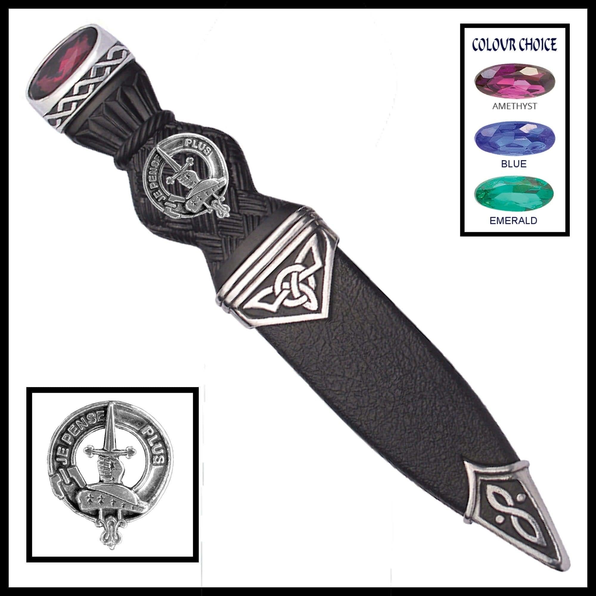Erskine Interlace Clan Crest Sgian Dubh, Scottish Knife