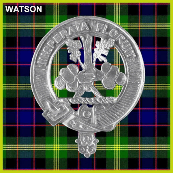 Watson Clan Badge Scottish Plaid Brooch