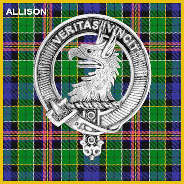 Allison Clan Badge Scottish Plaid Brooch