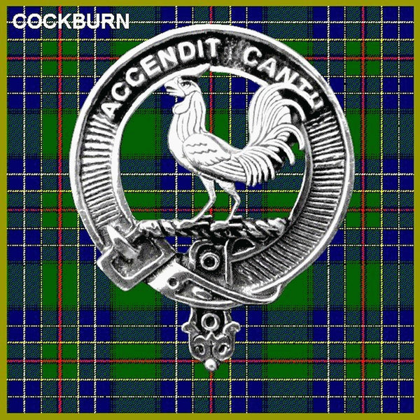 Cockburn Clan Badge Scottish Plaid Brooch