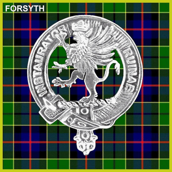 Forsyth Clan Badge Scottish Plaid Brooch