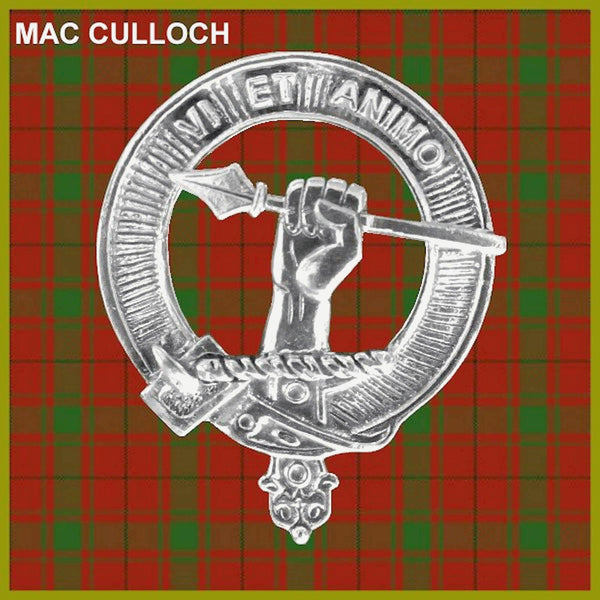 MacCulloch Clan Badge Scottish Plaid Brooch