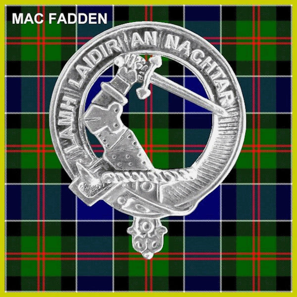 MacFadden Clan Badge Scottish Plaid Brooch