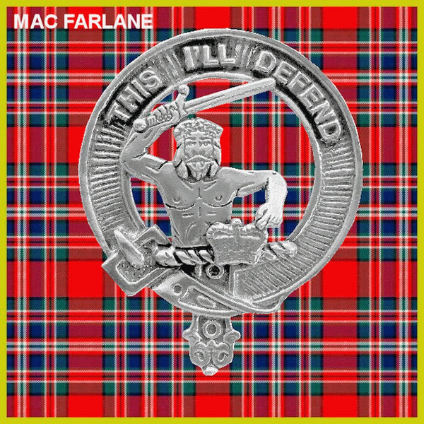 MacFarlane Clan Badge Scottish Plaid Brooch