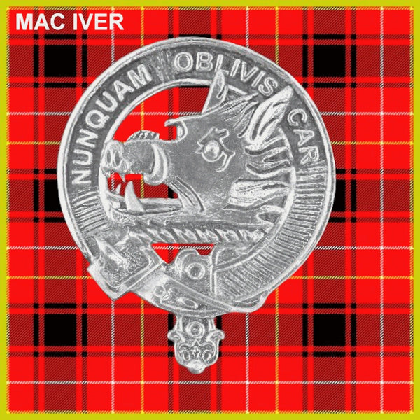 MacIver Clan Badge Scottish Plaid Brooch