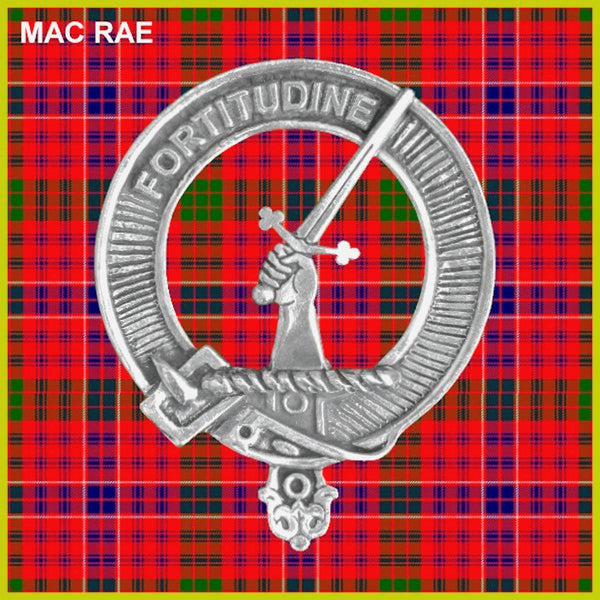 MacRae Clan Badge Scottish Plaid Brooch