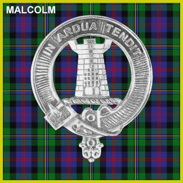 Malcolm Clan Badge Scottish Plaid Brooch