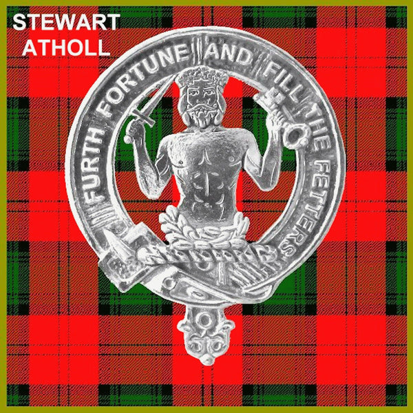 Stewart (Athol) Clan Badge Scottish Plaid Brooch