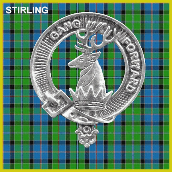 Stirling Clan Badge Scottish Plaid Brooch