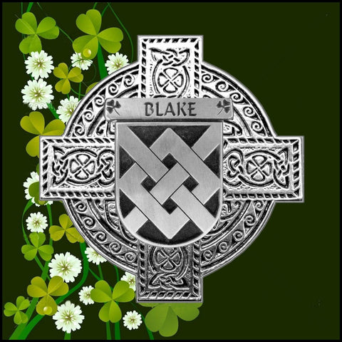 Blake Irish Coat of Arms Celtic Cross Badge