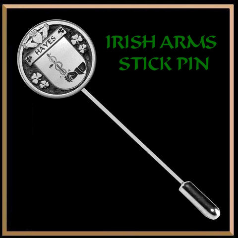Hayes Irish Family Coat of Arms Stick Pin