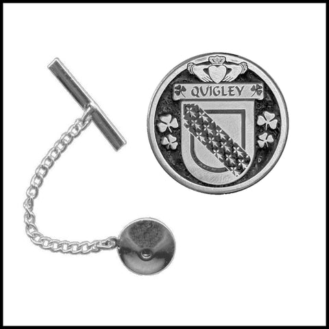 Quigley Irish Coat of Arms Disk Tie Tack/ Lapel Pin