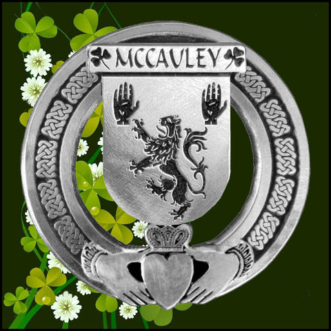 McCauley Irish Claddagh Coat of Arms Badge