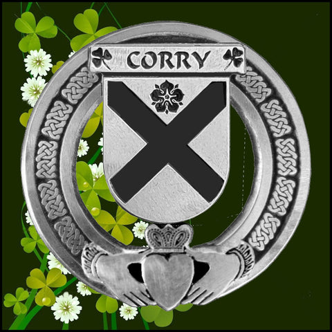 Corry Irish Claddagh Coat of Arms Badge